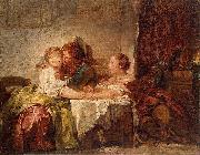 Jean-Honore Fragonard The Captured Kiss, the Hermitage, St. Petersburg Sweden oil painting artist